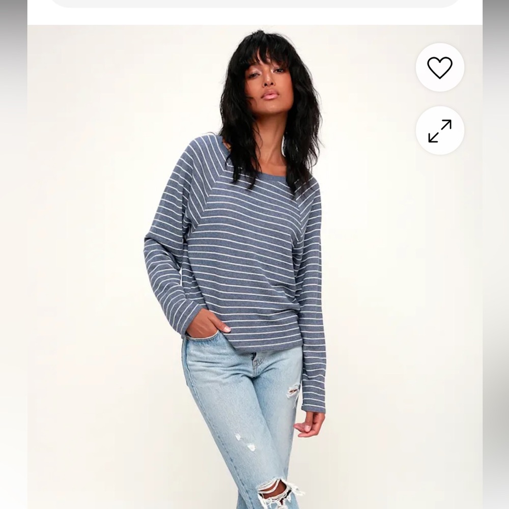 Lulus Blue and White long sleeve shirt